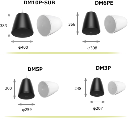 DMシリーズ ペンダントスピーカーサイズ