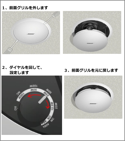 DS40FB】BOSE 埋め込み型スピーカー ブラック (安全ワイヤー付 