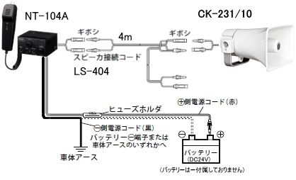 【S-NT104A-A】UNI-PEX 車載用アンプ スピーカー セット 10Wクラス 24V電源用 【S-NT104A-A】UNI-PEX 車載用アンプ スピーカー セット 10Wクラス 24V電源用