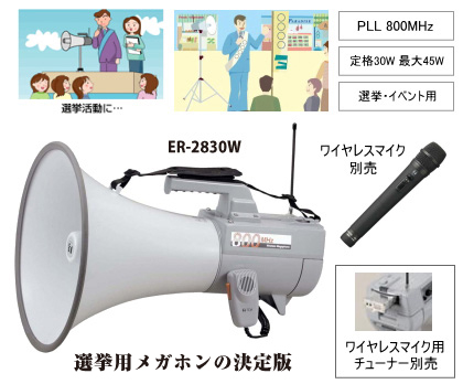 Toa 選挙用 拡声器 ワイヤレスメガホン セット サウンドショップソシヤル