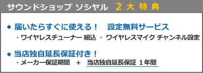 ２大特典延長保証組込設定サービス