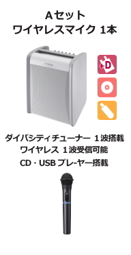 JVC ワイヤレスアンプ ダイバシティ CD,USB付 Aセット