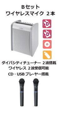 JVC ワイヤレスアンプ ダイバシティ CD,USB付 Bセット